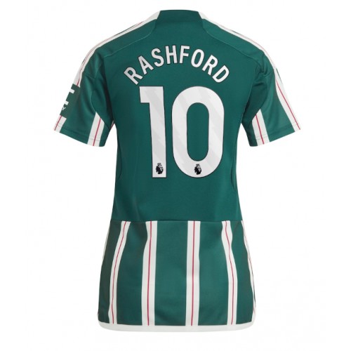 Echipament fotbal Manchester United Marcus Rashford #10 Tricou Deplasare 2023-24 pentru femei maneca scurta